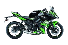 an image of a Kawasaki ninja 650 with a green and black color and no background